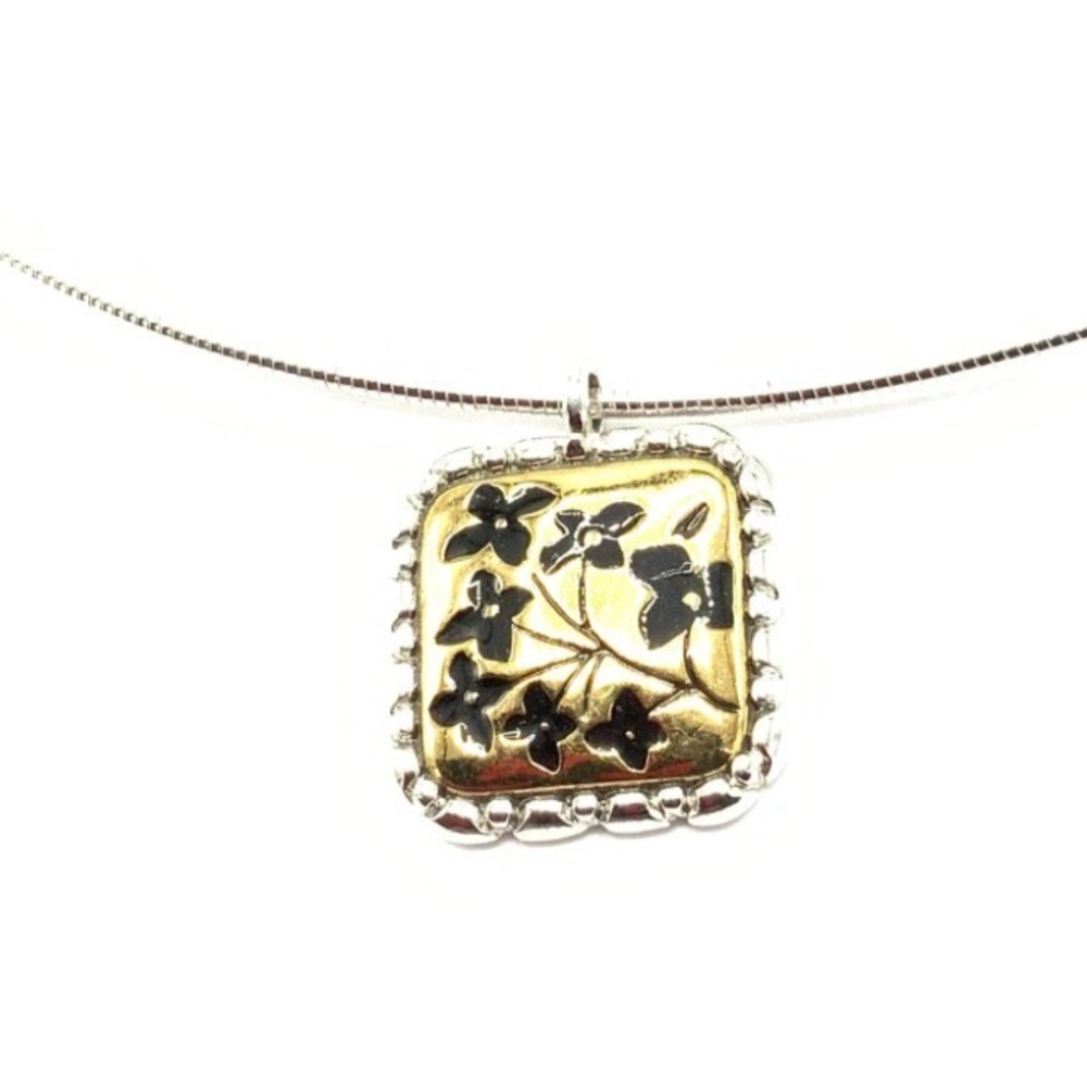 Lia Sophia Gold and Black Floral Necklace